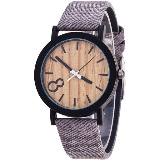 Zegarek skórzany Wood szary