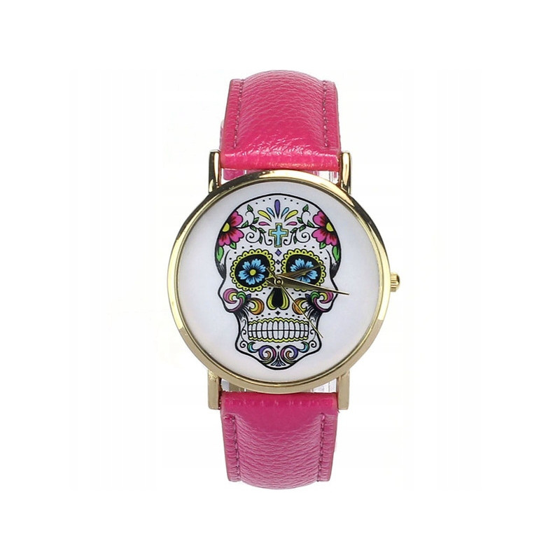 Zegarek skórzany Mexico różowy